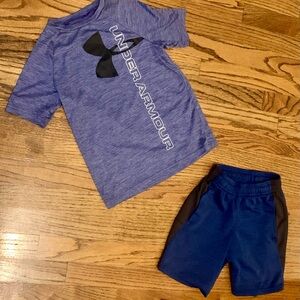 Under Armour Purple Shirt Boy’s S Champion Blue Black Shorts X/S Mixed Bundle